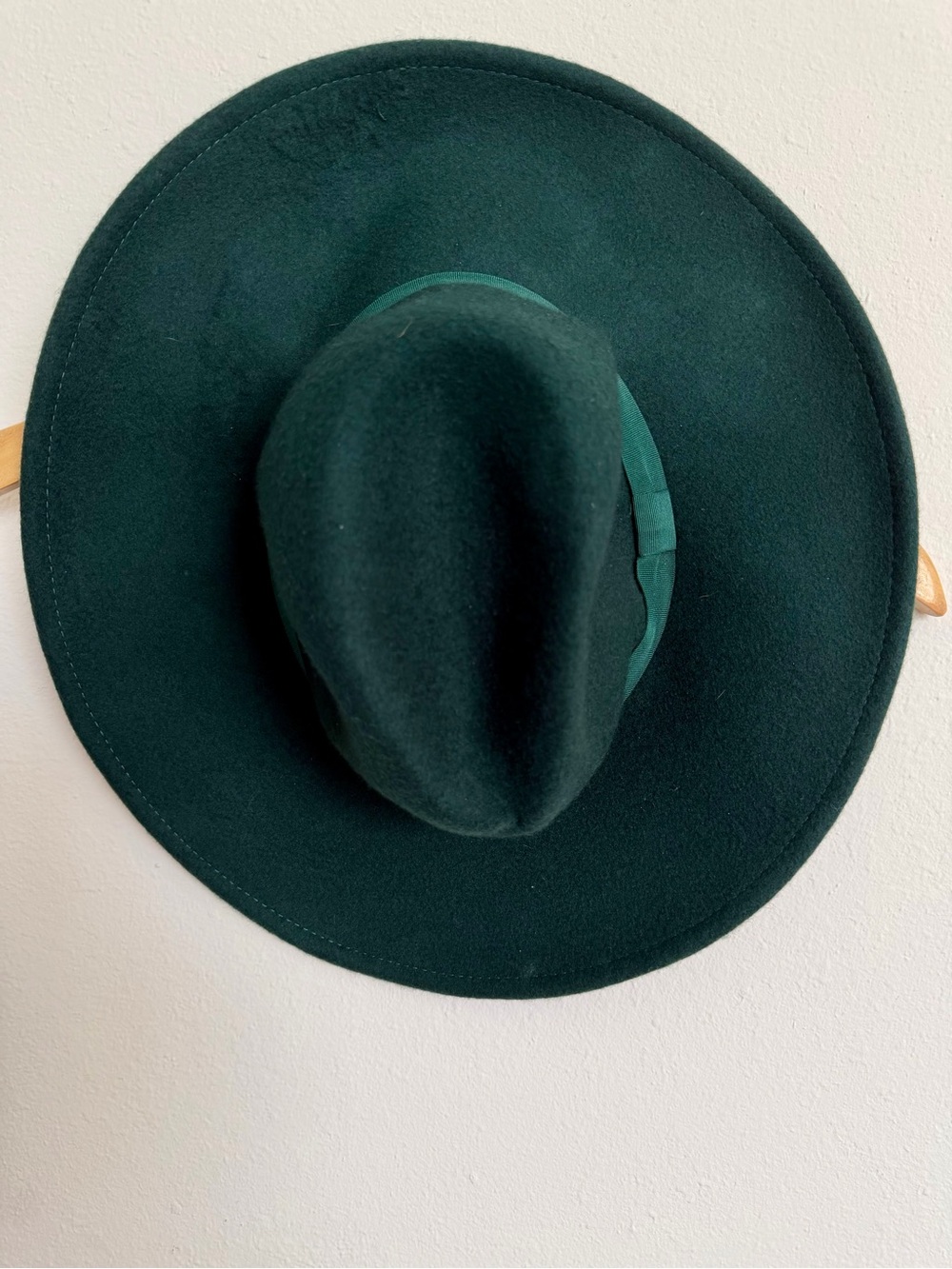 Lucky Brand Women's Wool Wide Brim Ranger Hat Dark Green Fedora Boho NWT